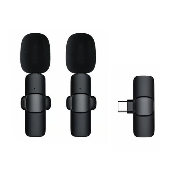 Lavalier-mikrofoni puhelimelle - Langaton - USB-C Musta