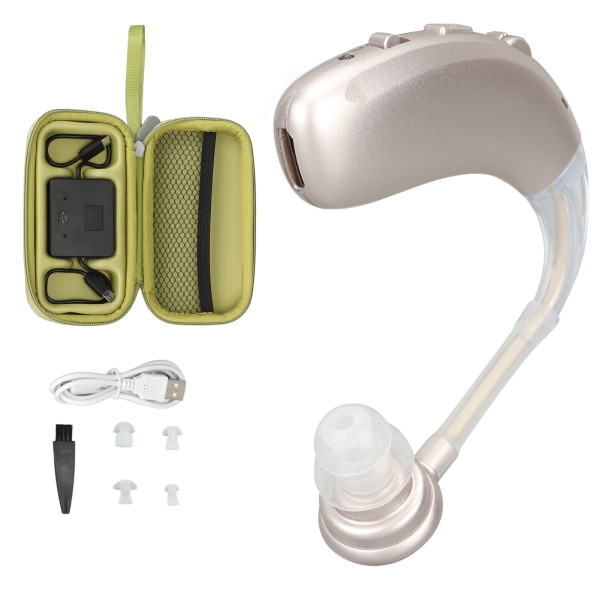 Single Sound Amplifier Hörlurar Laddningsbar Bluetooth Sound Aid Förstärkare Öronsnäcka för filmtittande Silver