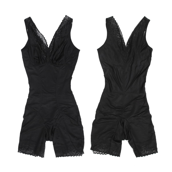 Mage slanking Postpartum Body Shapewear Magekontroll Midjetrener Bodysuit (svart)L