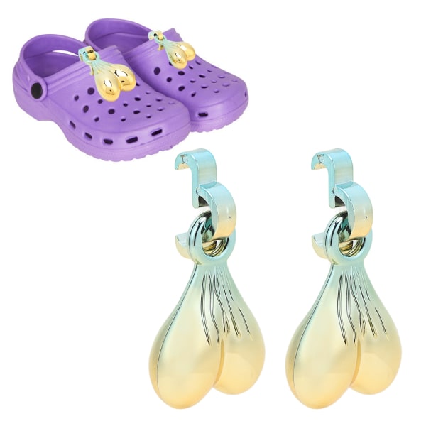 1 par skor dekorativ mutter Utsökt gratis swing sko dekoration Charm för tofflor Sandaler Gradient färg