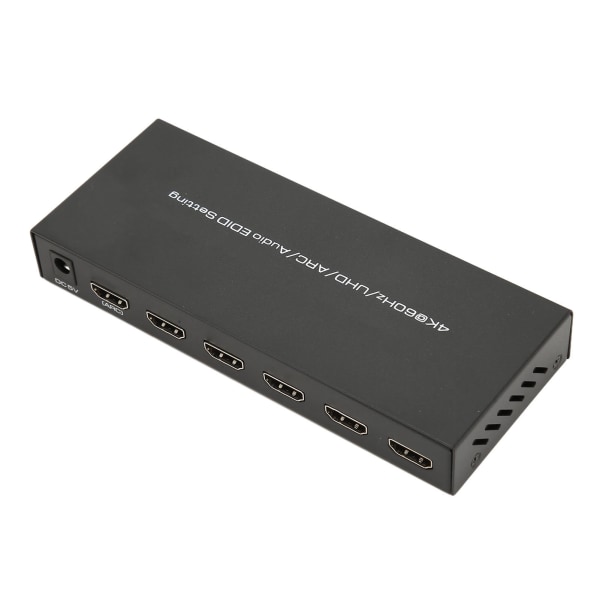 HDR HD Multimedia Interface Sound Extractor 5 Port 18Gbps Sound Extractor Switch Box med fjernbetjening ARC 100?240V EU-stik