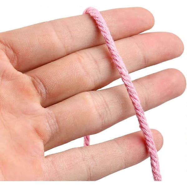 100 m bomuldssnor 3 mm rosa