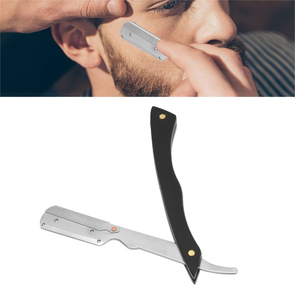 Sammenleggbar skjeggklipperhåndtak Gjenbrukbar sikkerhetsmanual i rustfritt stål Rettklipper for menn