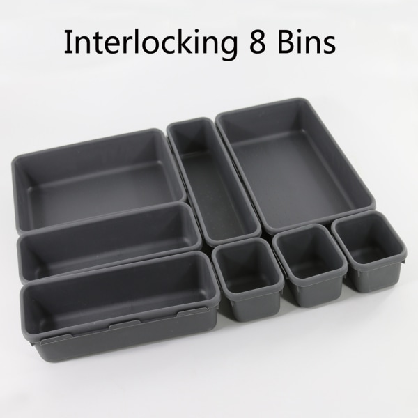 8 st Interlocking Bins Smart Interlocking Storage Bins Draw Organizer