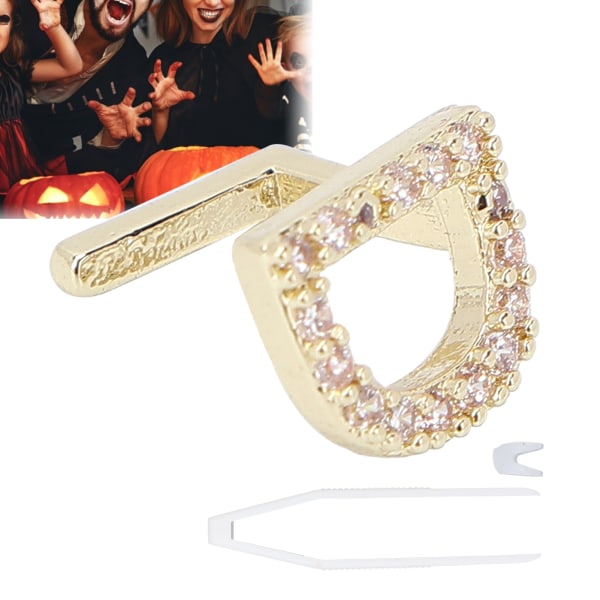 Pinnoitus Englanti D-kirjaimella hampaat Cosplay Halloween Party Hampaiden koristelu korut Kulta