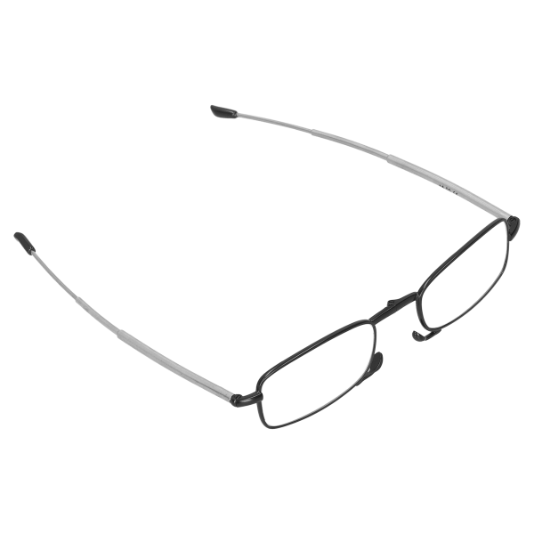 Sammenleggbare blå lysblokkerende lesebriller Presbyopiske briller for lesing for eldre (+350 kvadratisk ramme svart)