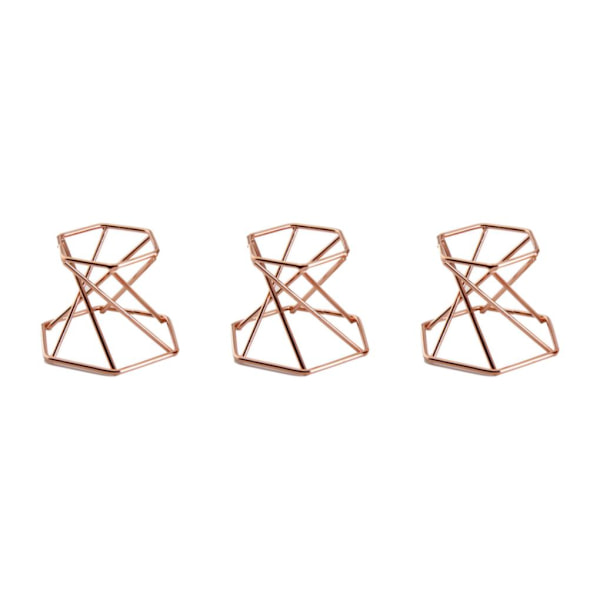 1/2/3/5 Glasobjektiv med kulstativ för mineralprov Hexagon Roséguld Hexagon Rose Gold 3Set