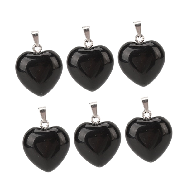 10 stk hjerteformet vedhængssæt sort glat udsøgte smykker DIY stenvedhæng til halskædefremstilling