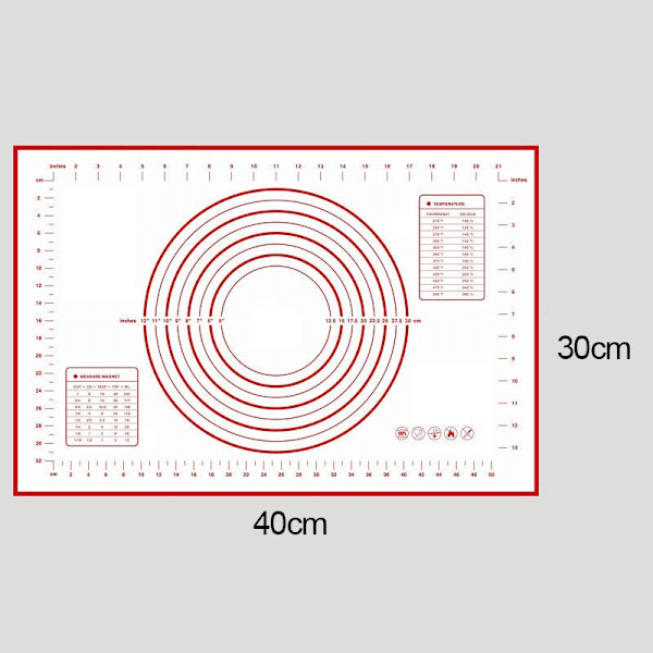 Silikonfiberglass Bakeplate Kakebakevare Liner Pad Matte Rulledeig Matte Bake Pastry Verktøy Black 30x40cm