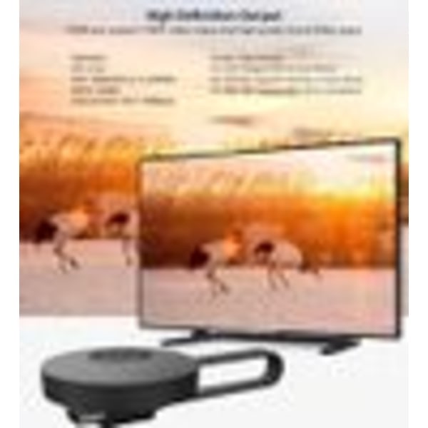 Langaton HDMI-näyttöadapteri, WiFi-näyttödongle, kannettava 1080P TV-vastaanotin Airplay-dongle, peilaa näyttö puhelimesta suurelle näytölle, yhteensopiva