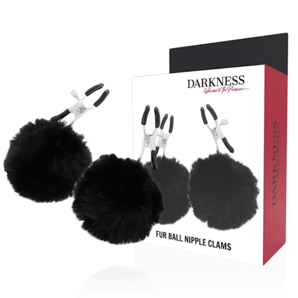 Darkness - Brystvorteklemmer med Pomponer 1