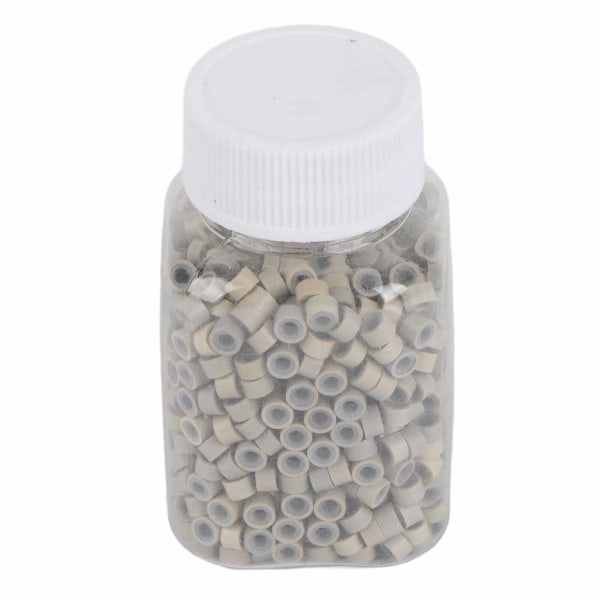 1000 kpl/pullo Ammattimaiset silikonivuoratut mikrohiustenpidennysrenkaat Silmukat Helmet Työkalut (blondi)