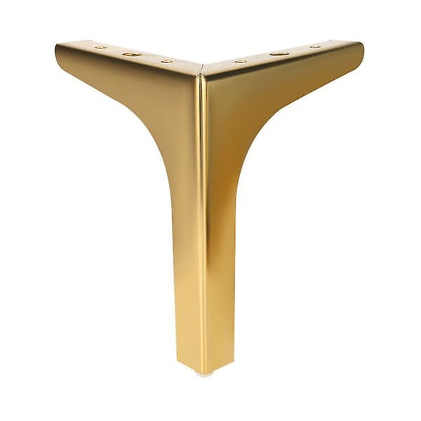 Möbelben, Set med 4 moderna metalliska triangulära möbelben, ersättningsfot 10 cm guld