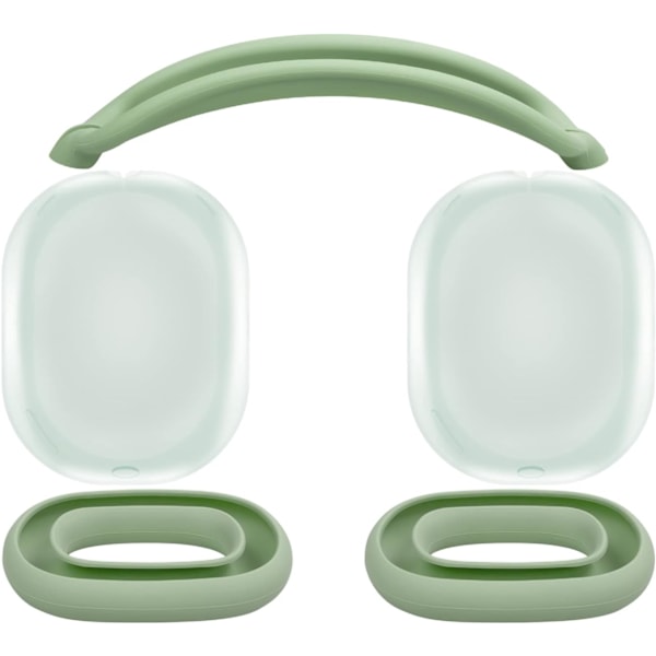 Beskyttelsessæt til AirPods Max, Hovedbåndsovertræk + TPU-etui Beskyttelse + Silikone Ørepuder, Svedafvisende Tilbehør, Let at Vaske, Ridsebeskyttelse