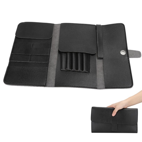 Multi sakset hiuskampa käsilaukkupidikkeet kampaamotyökalujen säilytyslaukku musta (musta)