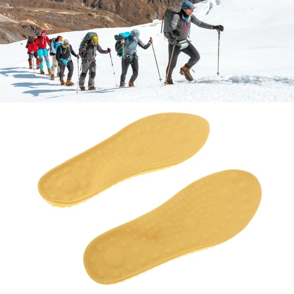 4ST Varma skoinlägg för män kvinnor PU-fleece Andas Bekvämt isolerande thermal fötter innersulor för vinter 39-40 Gul
