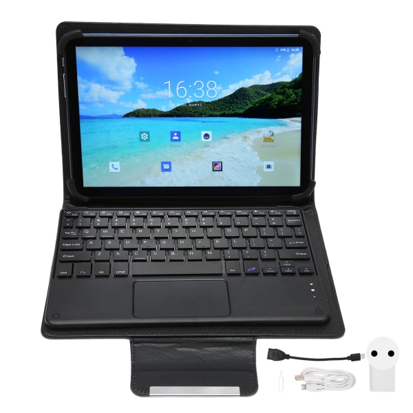 Android 12:lle 2 in 1 Tablet 10,1 tuuman 8 Core CPU 8GB 256GB 5G WiFi Tablet Computer näppäimistöllä 100-240V Blue EU Plug