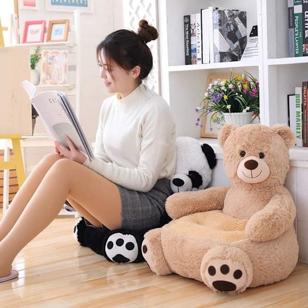 Barnestol i plysj med sofasete Panda