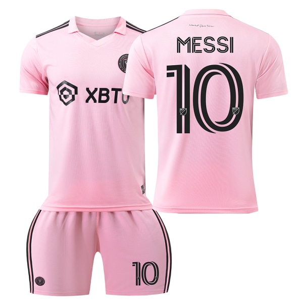 2324 Miami tröja nr 10 Messi Major League fotbollsuniform hemma och borta rosa dräkt med strumpor Pink size 10 top S