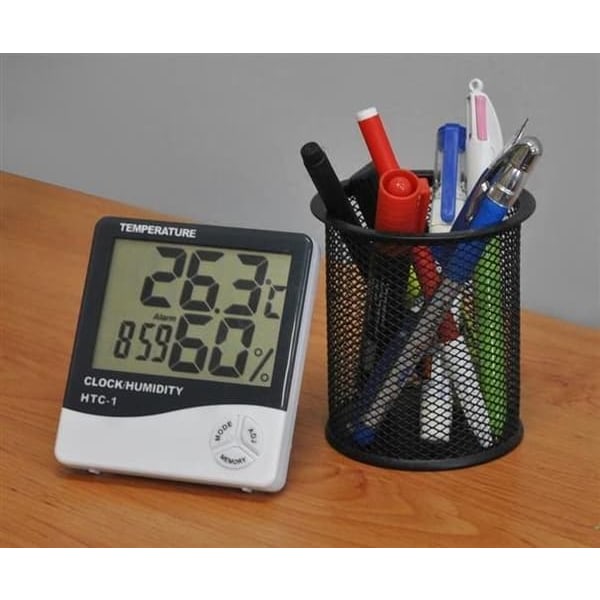 Termometer og Fugtmåler - Digital - Alarm - Ur—pa