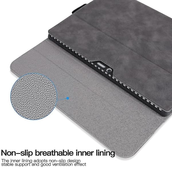 Til Microsoft Surface Go / Go 3 / Go 2 10,5 tommer PU-læder tablet case Stativ Beskyttende cover Grå—PA