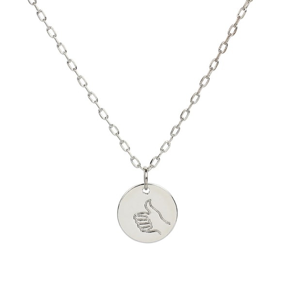 Moderigtigt stilfuldt halskæde Mønt Nøgleben Kæde Smykker Tilbehør Dekoration Fin gave (sølv)