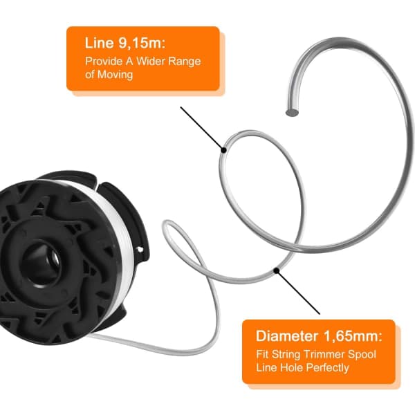 Trimmerspole for Black and Decker Trimmere, 6 Trimmerlinjer