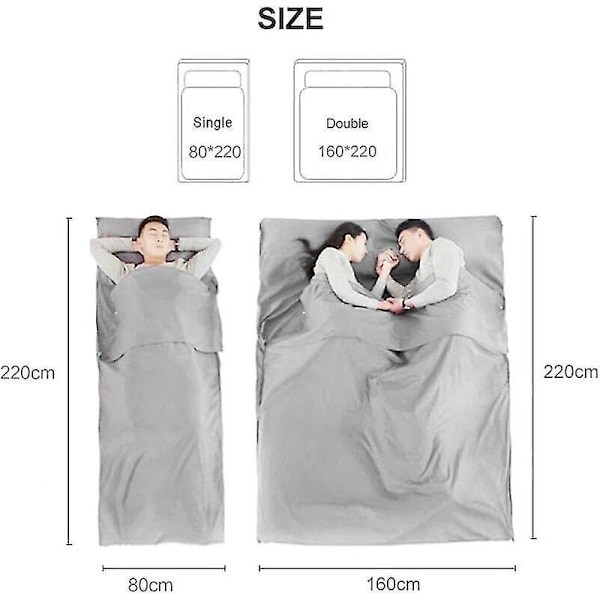 Paris Dubbel Sovsäck Mjukt Dubbelt Sovsäckslakan Bomull Varm Sovsäck Lätt Resesäckslakan För Hotell Utomhusresor (210cm×160cm)