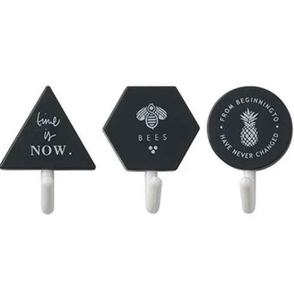 Simple Nordic Style Hook with Self-Adhesive Geometric Design