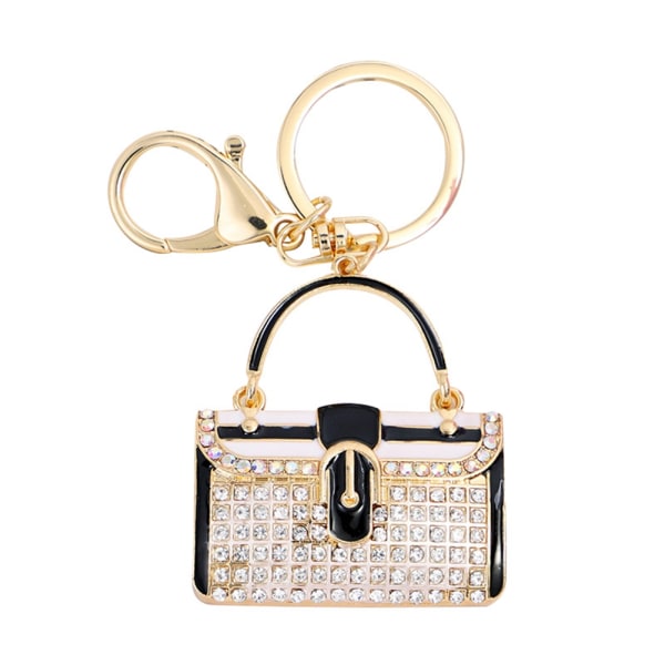 Mode lille taske form legeret plating kvinder nøglering smykker gave (CHY-5288 sort)