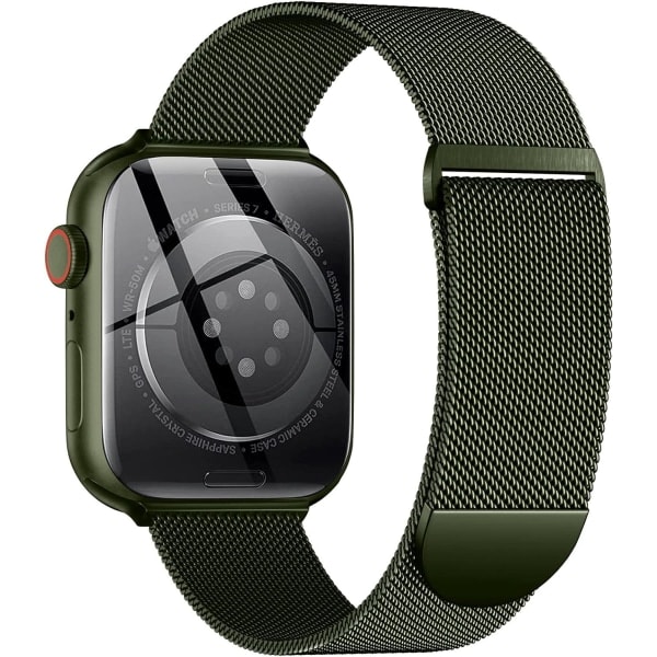 Metallremmi yhteensopiva Apple Watch -rannekkeen kanssa 40 mm 38 mm 41 mm Green-WELLNGS Green 42/44/45/49mm