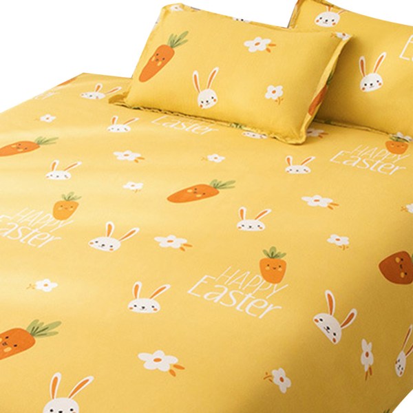 Søte sengetøy Utskrift Farge tekstiler Kjemisk fiber Tegneseriesengetøy for student for hjemme reddik kanin 2,0x2,3 m (1,5 m seng aktuelt)