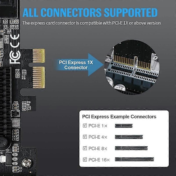 PCIE SATA-kort 8 Portar, 6Gbps SATA 3.0 PCIe-kort, PCIe Till SATA-kontroller Expansionskort, Stödjer 8 S.pa