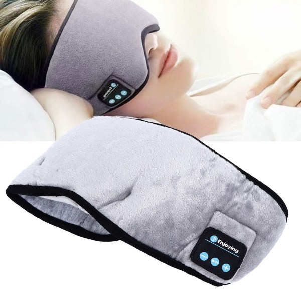 Bluetooth Sleep Eye Patch til Mænd Kvinder Blød Trådløs Sovende Hovedtelefon Øjendæksel til Flyrejse Meditation Grå
