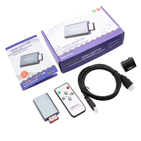 Bitfunx HDMI-kompatibel Line Doubler Adapter Adapter Digital til HDMI GC2HDMI til Nintendo Gamecube