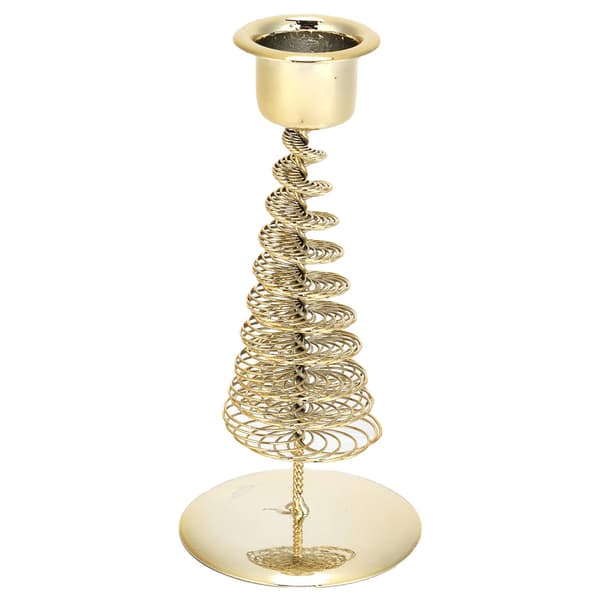 Lysestake - Formet som juletre, Metallkandelaber (Gull)