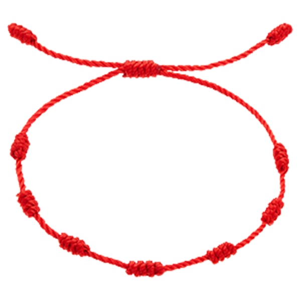 7 rød knude armbånd Justerbar vævet unisex ledning string Lucky armbånd til fødselsdag jul