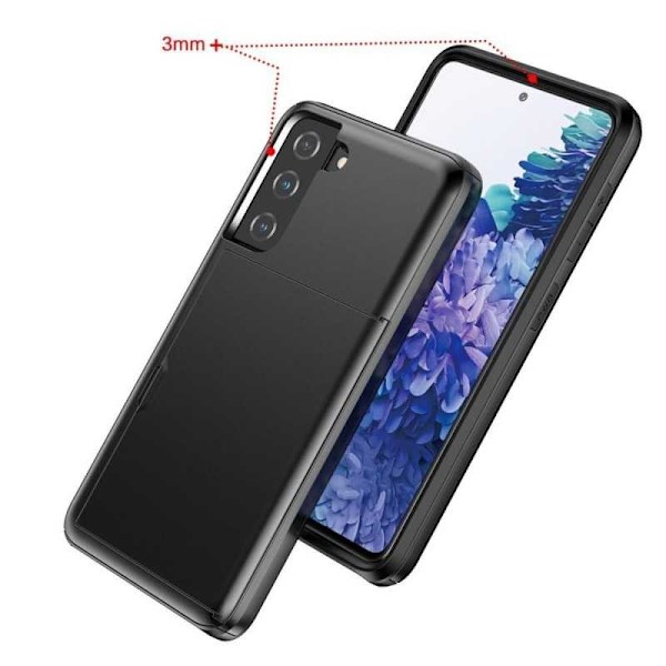 Samsung S22 Stødsikkert Cover Kortlomme StreetWise Sort
