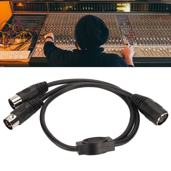 5Pin Din Hona till 2 5Pin Din Hane-kabel 5-kärnor Flexibel DIN 5-Pin Y Splitter Adapter Ljudanslutningskabel för Studios