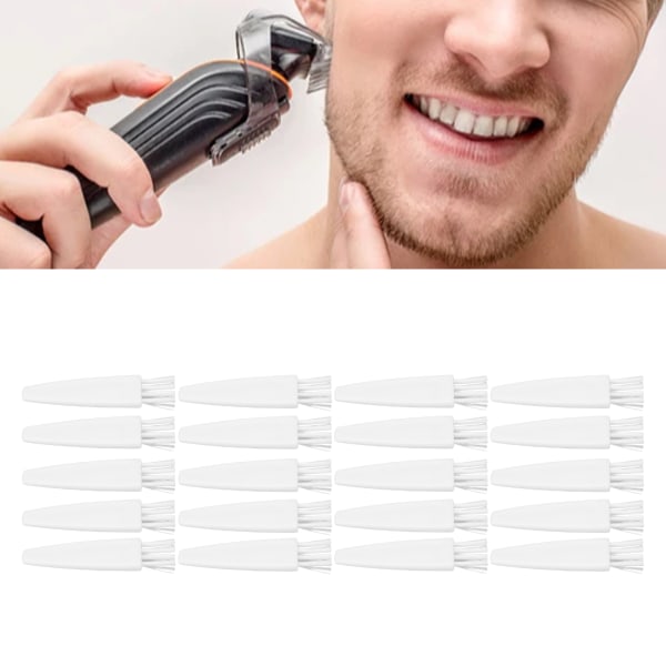 20 stk barberbørste PP-håndtak Nylonbørster Elektrisk skjeggtrimmer Rengjøringsbørster for datamaskintilbehør
