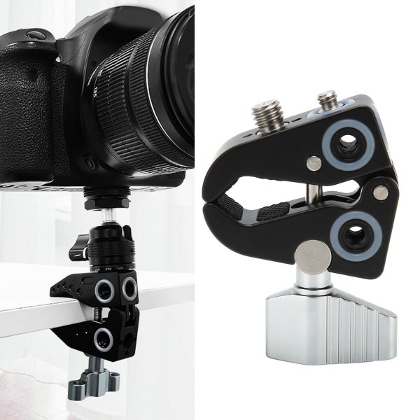 Superkameraklemmefeste med 1/4-tommers og 3/8-tommers gjengekamera C-klemmefeste for minikulehodeadapter DSLR-kamera