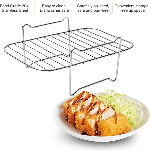 Airfryer-stativ til Ninja Dz201/dz401 Foodi Tilbehør Rustfrit stål Multilags Stabelbar Dehydrator