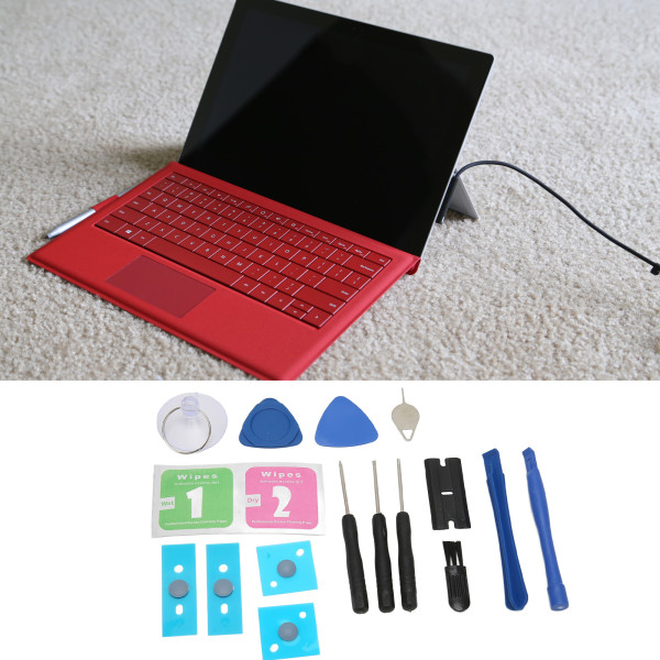 Bærbar bundetui Fødder Anti-Slip Rund Dot Nøjagtig størrelse Holdbar Laptop Fodpuder til Overflade 3 4 5 Erstatning Blå