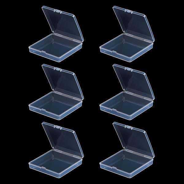 6 stycken Mini Plastic Clear Beads Förvaringsbehållare Box för