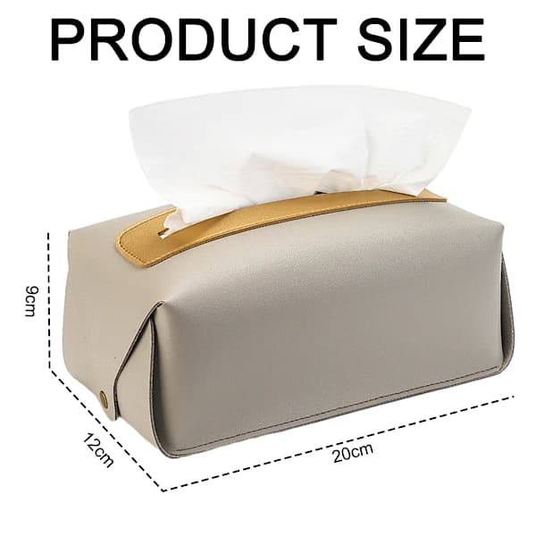 Rektangulær serviet holder: Moderne dekorativ serviet holder i PU-læder 20x12x9 cm til badeværelset