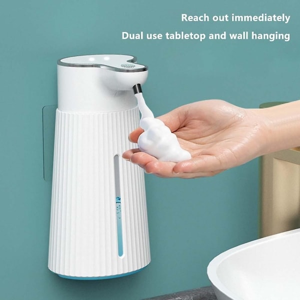 Automatisk Såpdispenser med Sensor, 400 ml Stor Kapacitet, Skumtvålsbehållare, Beröringsfri Vätska/Gel-Tvål Foam