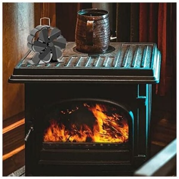 Mini spisfläkt/Tyst fläkt för värmecirkulation/Vedeldningsfläkt/Vedspis Eco Fire Fan.pa