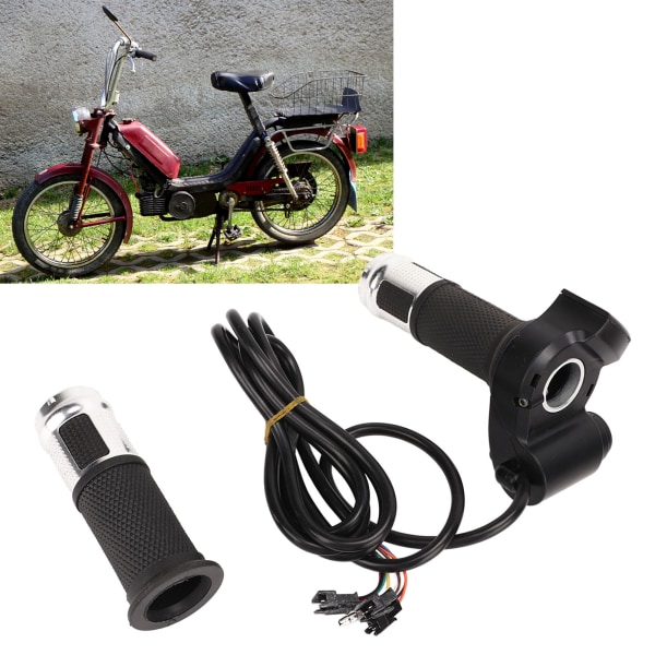 2 STK Gasshåndtak for elsykkel Hastighetskontrollhåndtak med 4 lys 3-trinns bryter, tilbehør for ettermontering av sykkel