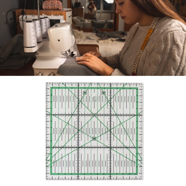 Quiltlinjal Transparent akryl DIY Grid Quiltlinjal med exakt skala för strykning Sömnad Patchwork-mätning