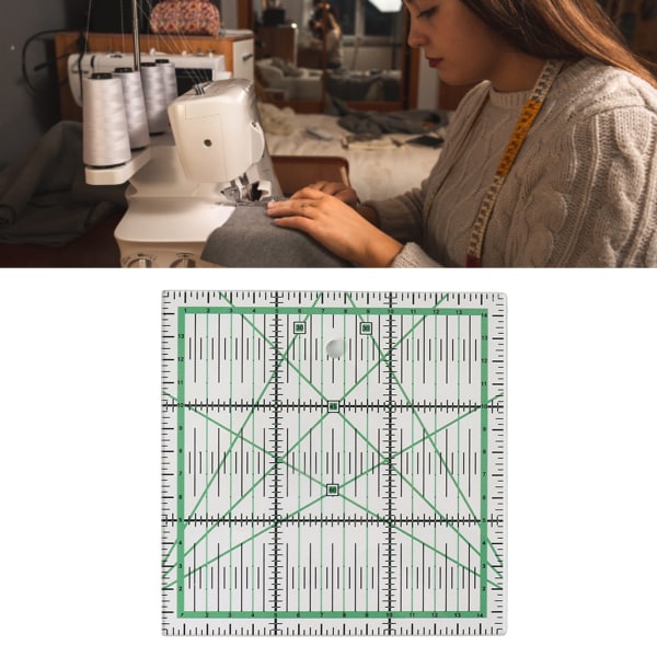 Tikkausviivain Läpinäkyvät akryyliset tee-se-itse -viivoittimet, joissa on tarkka asteikko silitykseen ompelu tilkkutäkkien mittaamiseen